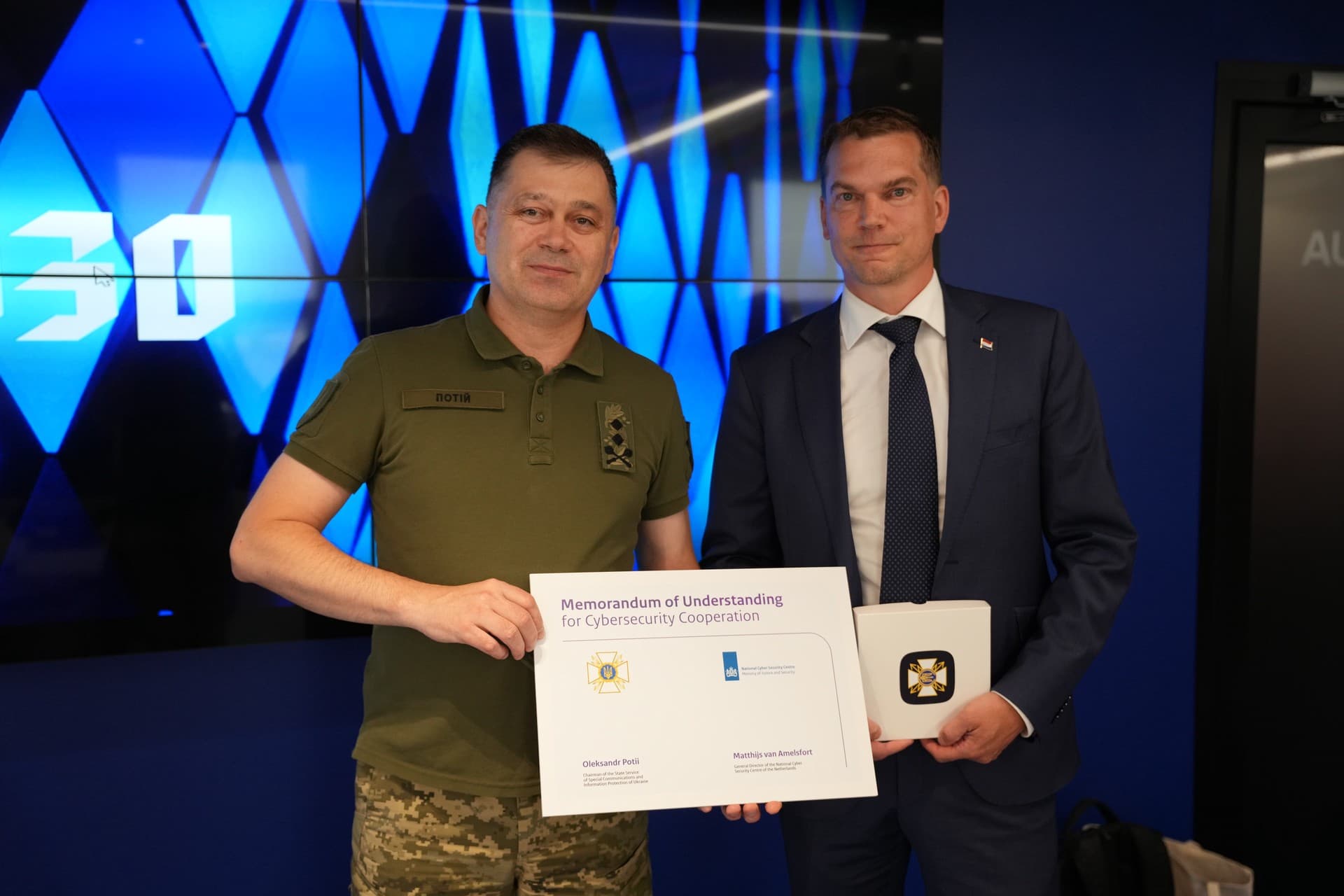Oleksandr Potii (links) en Matthijs van Amelsfort (rechts)